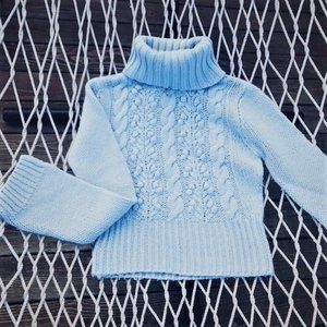 Wool Turtleneck Sweater in Blue